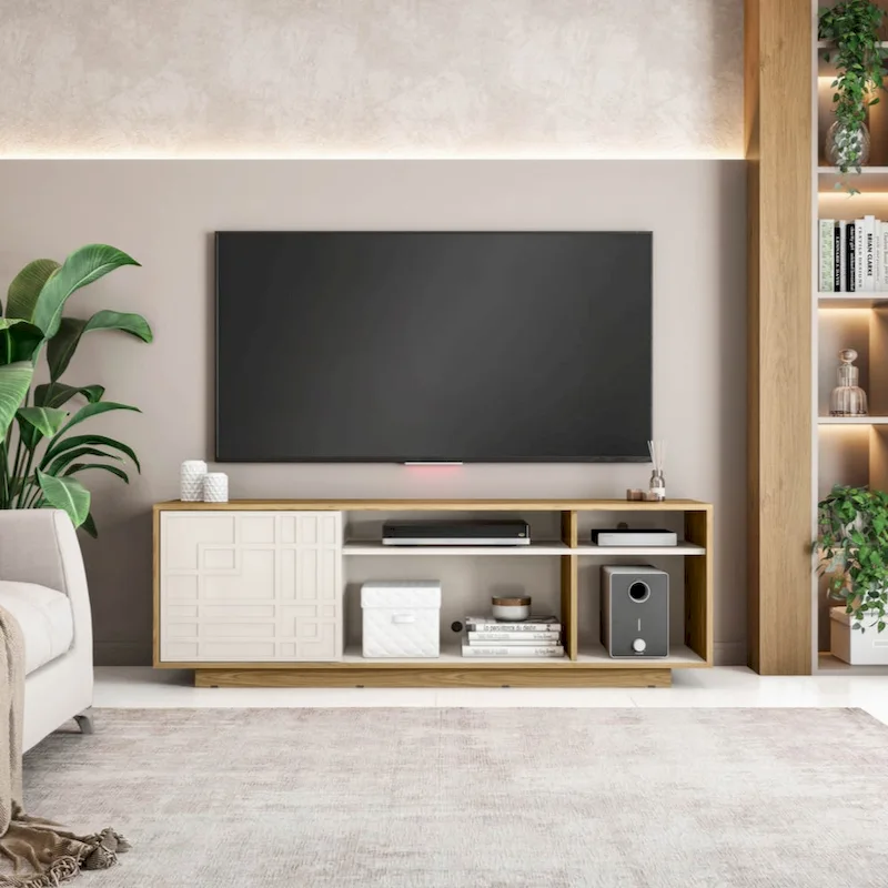 Contemporary TV Stand for TVs Up to 70in, Oak