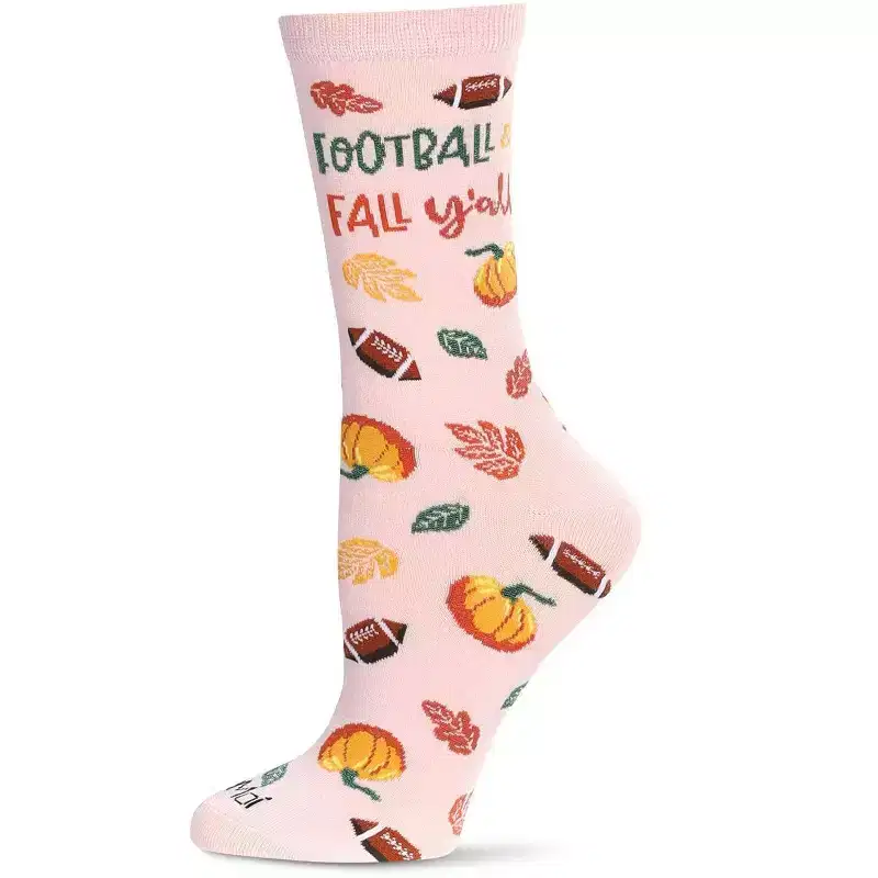 Memoi Women's Football & Fall Bamboo Crew Socks