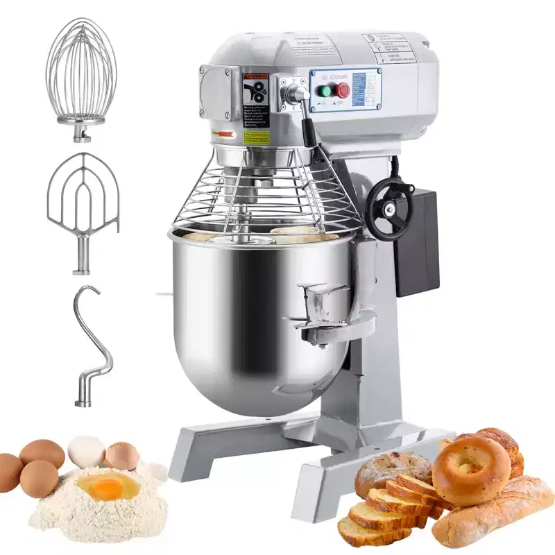 10Qt Commercial Food Mixer, 600W Commercial Stand Mixer With 3 Speeds Adjustable &3 Mixer Attachments