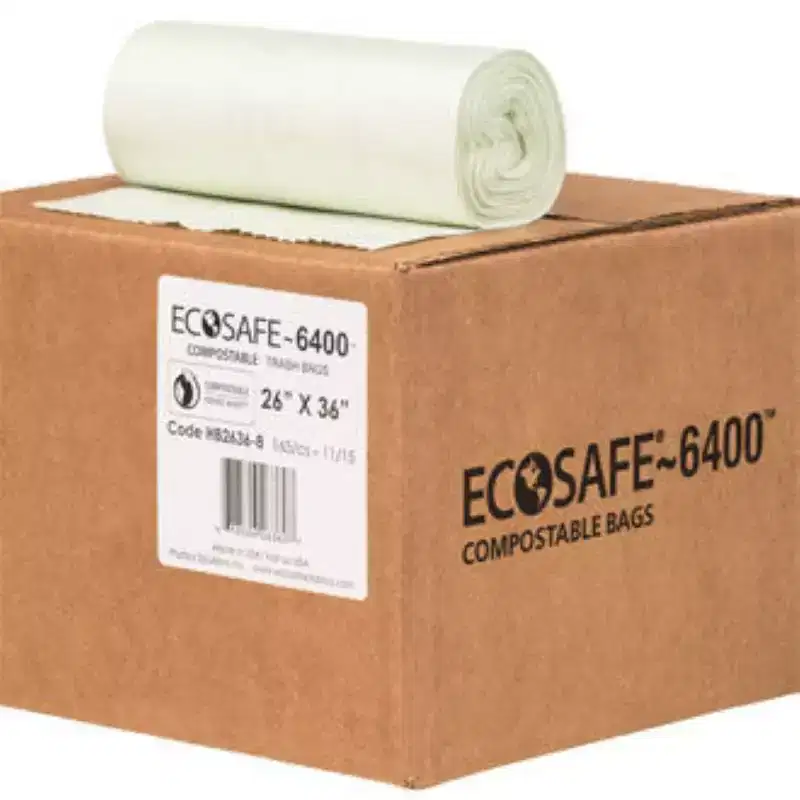 EcoSafe 20 Gal Certified Compostable Trash Bags 26x36 - Roll of 15