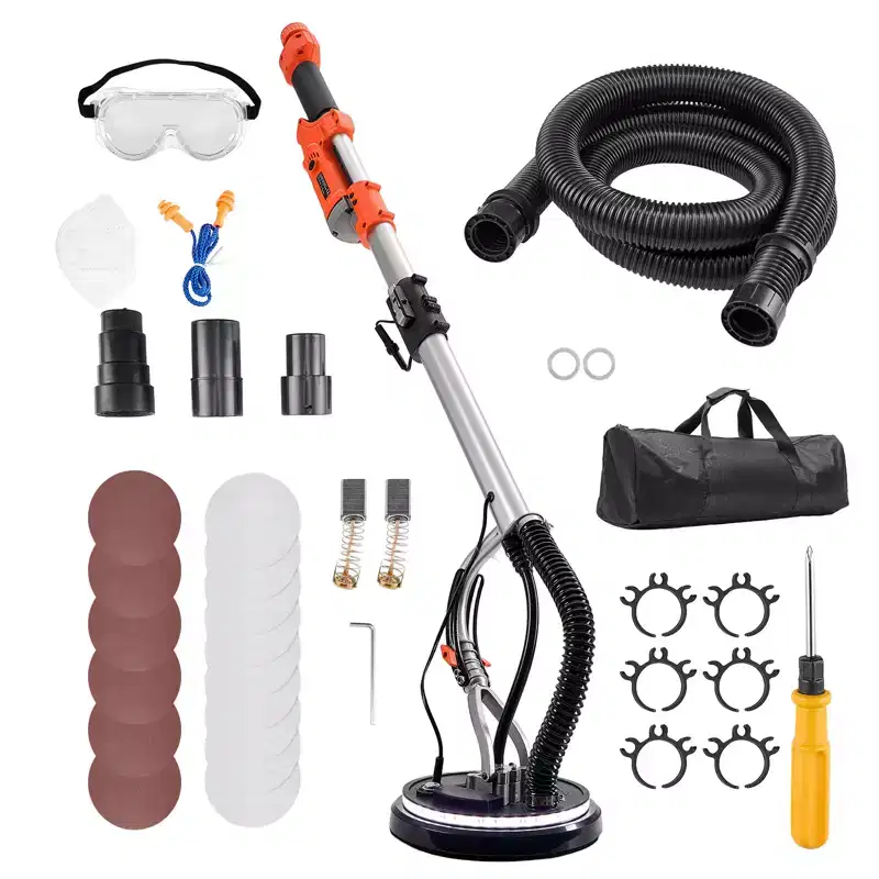 VEVOR Drywall Sander, 1010WElectric Drywall Sander,Popcorn Ceiling Removal Tool with 7Variable Speed 1000-2200RPM, Double-Deck LED Light,Black+Orange