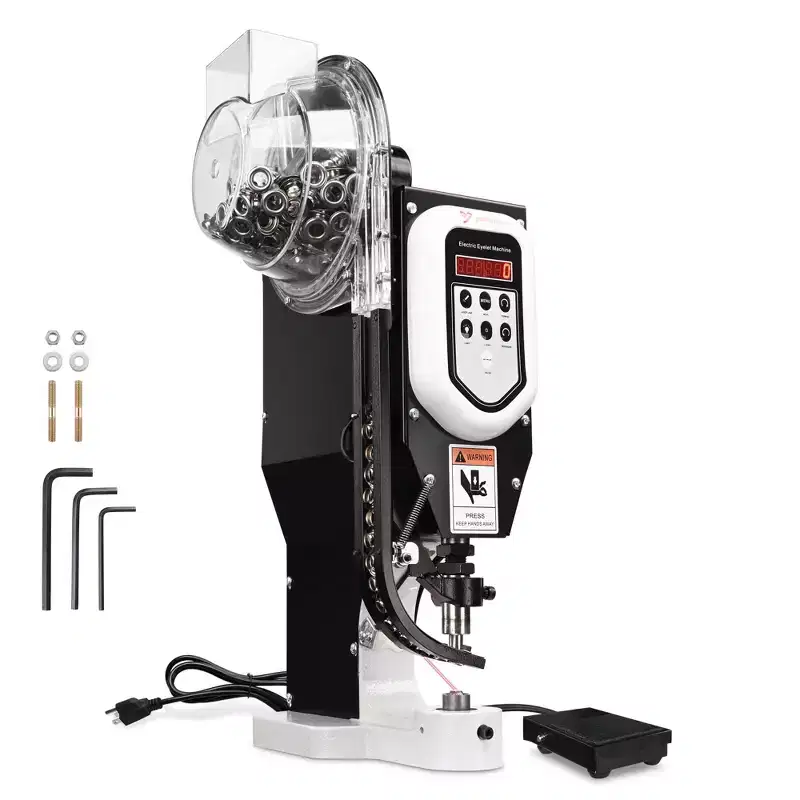 Yescom Grommet Tool Kit 3/8 Electrical Semi Automatic Grommet Machine with Foot Pedal for Fabric Tarp Banner Print