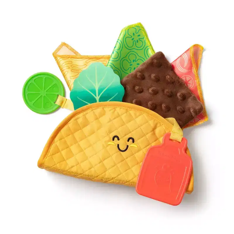 Melissa & Doug Multi-Sensory Soft Taco Fill & Spill Infant Toy: Fabric Learning Set for Developing Fine Motor Skills