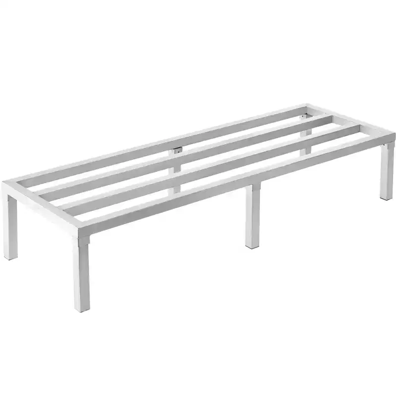 Aluminum Dunnage Rack, 60 x 20 Commercial Food Floor Rack, 12" Off the Floor, 1800 lbs Capacity All-Welded Aluminum Storage Rack