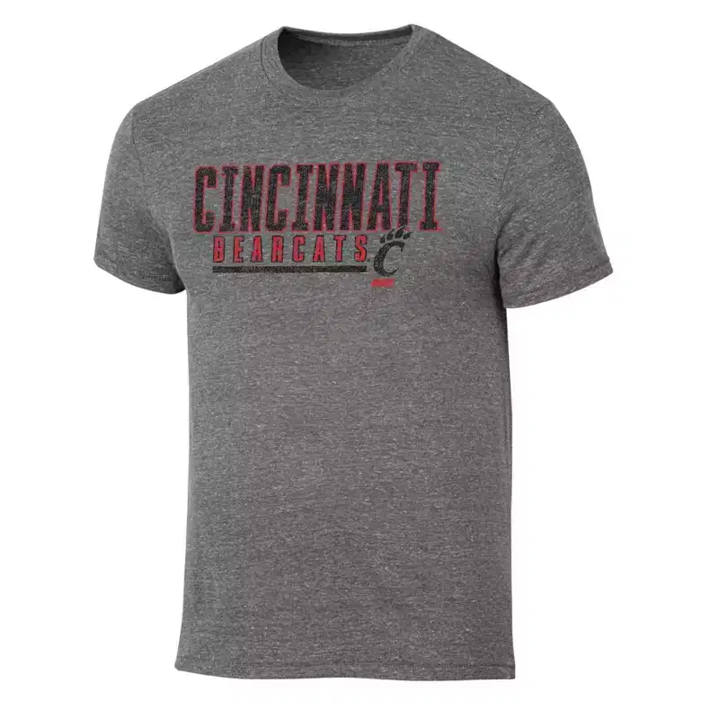 NCAA Cincinnati Bearcats Men's Gray Tri-Blend Short Sleeve T-Shirt