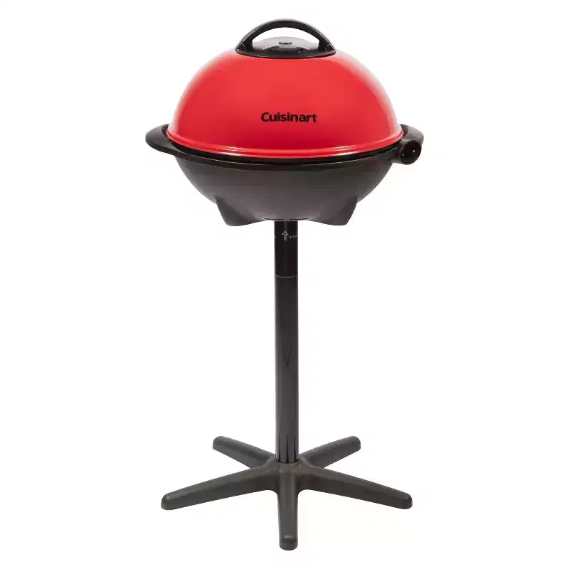 Cuisinart CEG-115: Red Electric Outdoor Grill, Portable, Non-Stick, Steel Grates, 4094 BTU, 240 Sq. In. Cooking Area