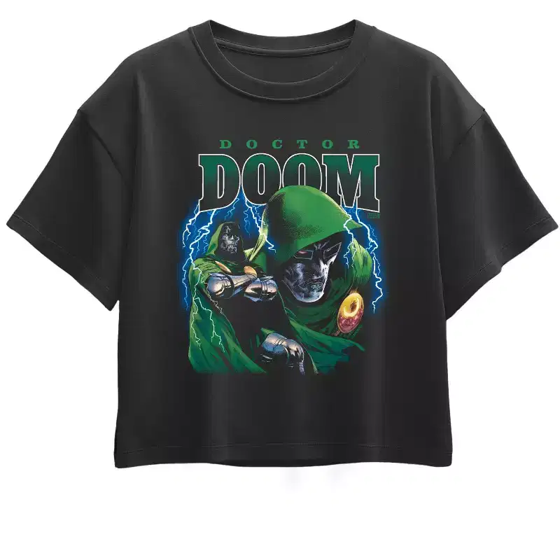 Girls' - Fantastic Four - Fantastic Four Dr. Doom Collage Short Sleeve Boxy Graphic T-Shirt