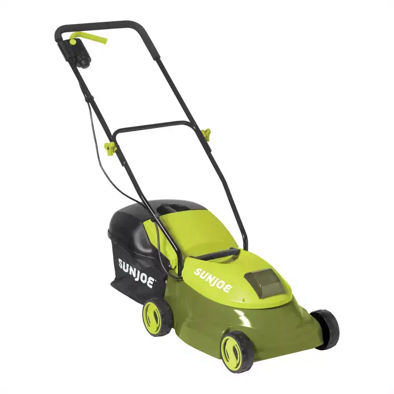 Sun Joe Cordless Lawn Mower, 28V Brushless Motor, 14 Electric Walk Behind Grass Cutter with Safety Key, 10.6 Gal Grass Catcher, MJ401C-XR