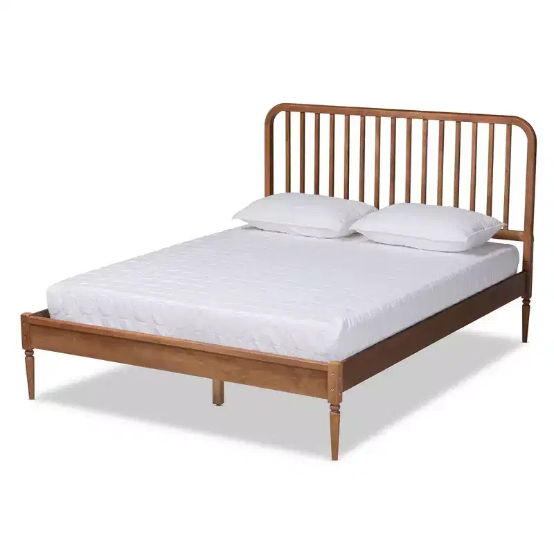 Neilan Wood Platform Bed Walnut Brown - Baxton Studio