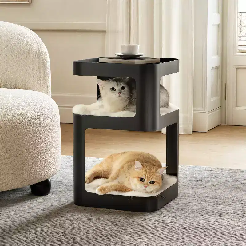 EUREKA ERGONOMIC, 3-Tier Cat Tower,Multi-Functional Side table, Black