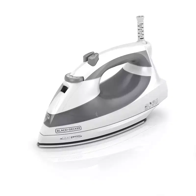 BLACK+DECKER Black & Decker F976 Quickpress Iron with Smart Steam Technology, White/Silver