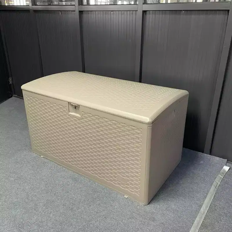 COZONY 120 Gallon Deck Box, Outdoor Storage Container Steel Insert Waterproof Lockable UV Resistant for Patio Furniture Garden Tools Pool Supplies