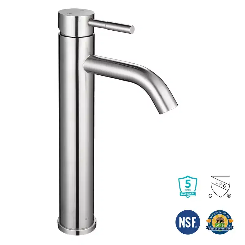 Yescom 12 Modern Bathroom Lavatory Vessel Sink Faucet Single Handle Brushed Nickel