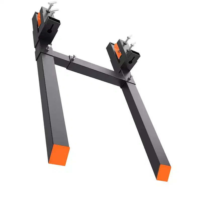 60 Clamp On Pallet Forks, 4000LBS Heavy Duty Quick Attach Bucket Fork with Adjustable Stabilizer Bar, Length Bucket Forks for Tractor Loader Steer