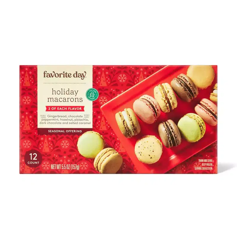 Holiday Frozen Macarons Hazelnut Pistachio and Almonds - 5.5 oz/12ct - Favorite Day™