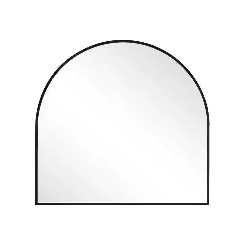 HomeRoots 29 Black Metal Wide Arch Framed Bathroom Vanity Mirror