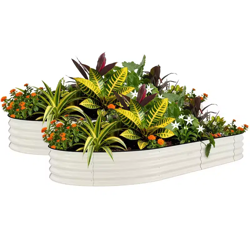 2 Pcs Galvanized Raised Garden Beds for Outdoor,Heavy-Duty Planter Box for Vegetables, Flowers,Rust-Resistant Garden Box, Easy Assembly Raised Beds,