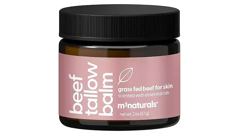 Grass Fed Beef Tallow Balm, Moisturizing Balm with Cold-Pressed Olive Oil & Beeswax for Skin, Body & Face, Scented or Unscented, M3, 2oz