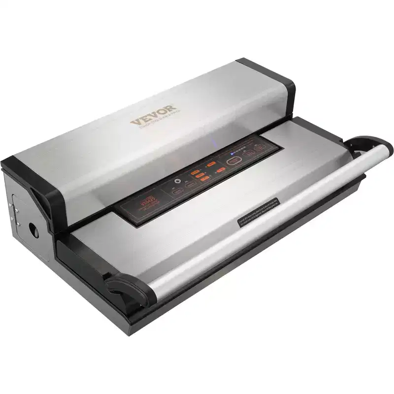 VEVOR Vacuum Sealer Machine, 95Kpa 350W Powerful Dual Pump and Dual Sealing, with Built-in Cutter, with Seal Bag and External Hose,Silver