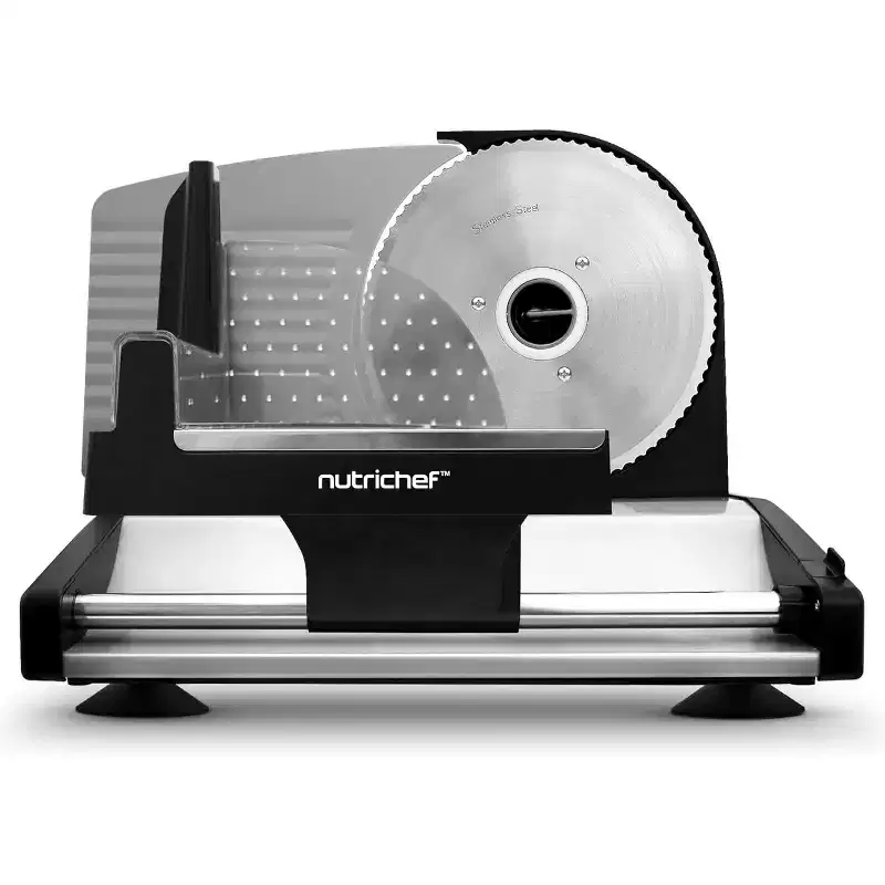 NutriChef Electric Meat Slicing Machine Precision Slicing for Meat, Cheese, and More  Efficient and Easy to Use