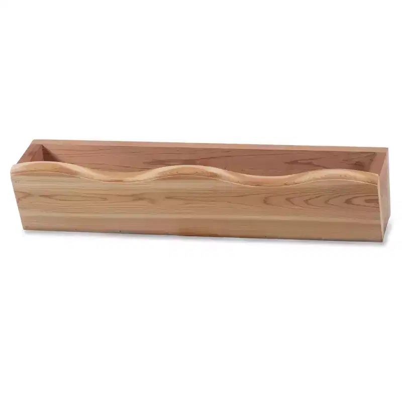 All Things Cedar 22 Inch Outdoor Window Planter, Handcrafted Wood Wall Mount Box for Garden Plants, Herbs, and Flowers, Natural Finish
