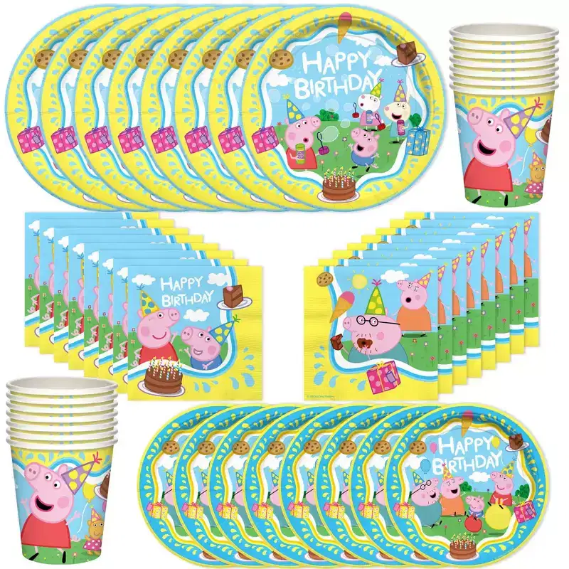 Treasures Gifted Peppa Pig Party Tableware Classic Set for 24 Guests