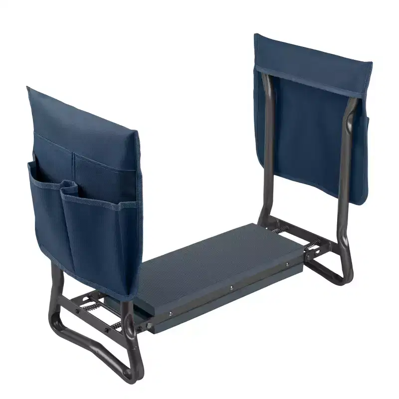 Gardening Kneeling Bench- Foldable Foam Pad Stool for Kneelers- 2 Tool Pouches & Handles