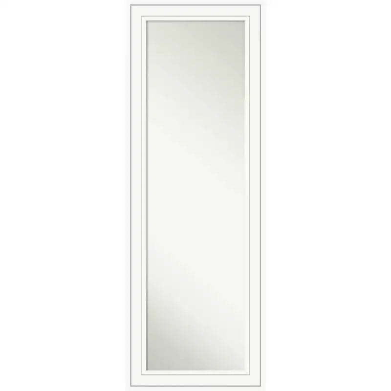 19 x 53 Non-Beveled Craftsman White Wood on The Door Mirror - Amanti Art