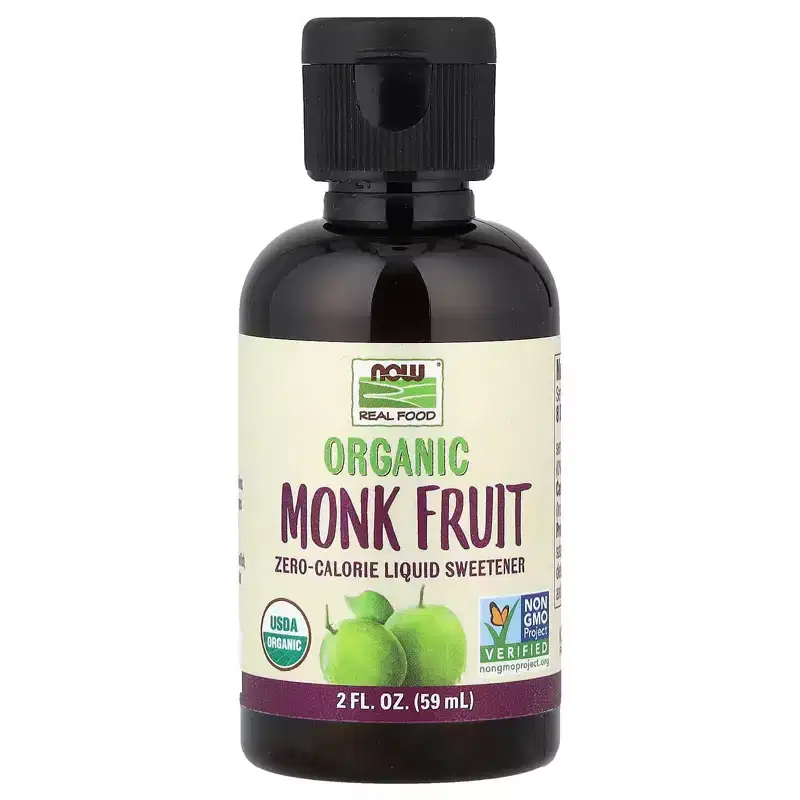 NOW Foods Real Food, Organic Monk Fruit, Liquid Sweetener, 2 fl oz (59 ml)