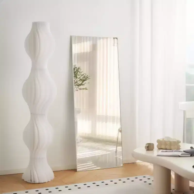 70x31 White Aluminum Frame Mirror: Leaning/Wall Mounted, High-Def, Shatter-Proof - Modern Decor