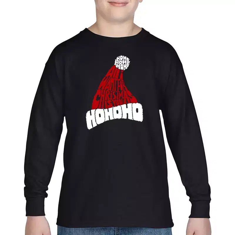 LA Pop Art All I Want for Christmas is You - Boy's Word Art Long Sleeve T-Shirt
