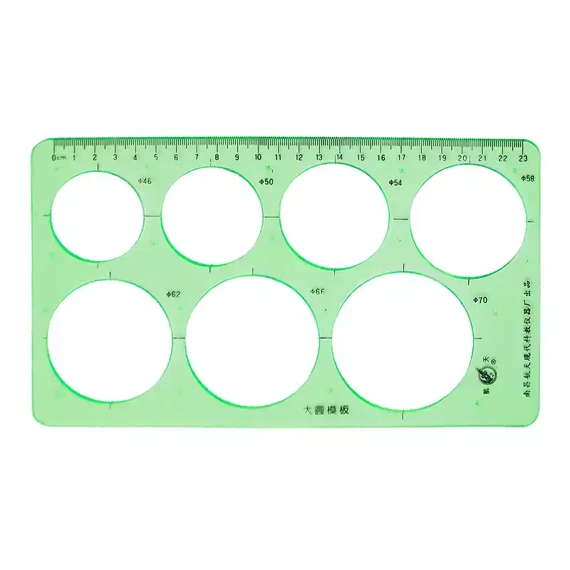 Unique Bargains Plastic Hollow Out Circle Drawing Learning Measuring Template Ruler 1 Pc