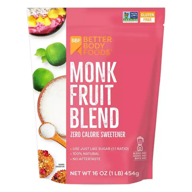 BetterBody Foods Monk Fruit Blend - 16oz: SQF Certified, Granulated, Gluten-Free, Non-GMO