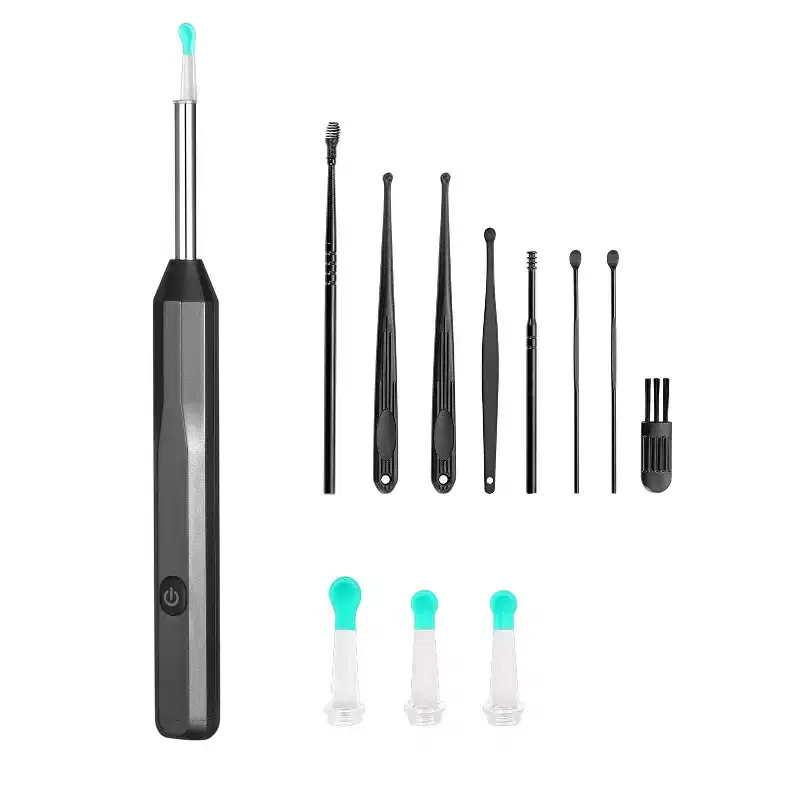 HOM Wireless Ear Wax Removal Kit - Rechargeable Ear Cleaner with HD Camera, 360-Degree View, 4 Interchangeable Silicone Tips & App Connectivity