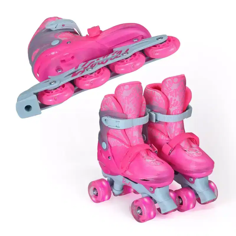 Barbie 2-in-1 Light Up Wheels Kids' Roller Skates - (3-6)