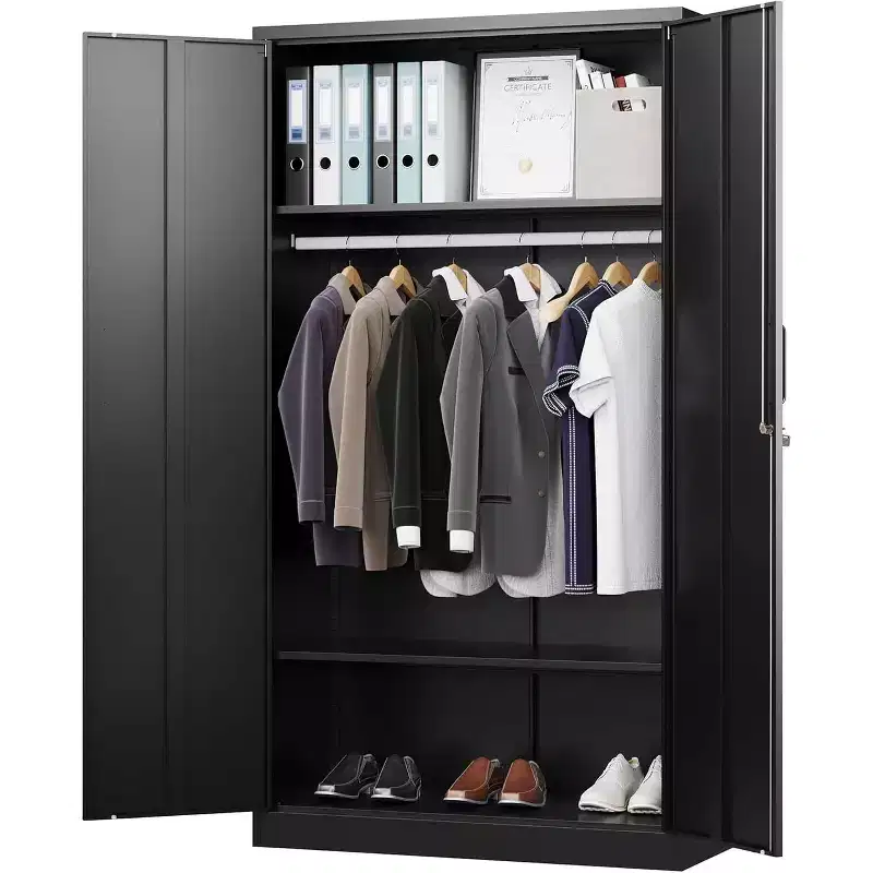 BALHAM TRADE-Heavy Duty Metal Wardrobe Cabinets with Lock Secure Storage for Home Gym School Office