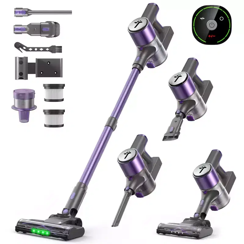 Teendow Cordless Vacuum Cleaner50KPa Lightweight Stick Vacuum, 300W Brushless Motor,Self-Standing Design,Hardwood Floor Vacuum for Pet Hair,Carpet