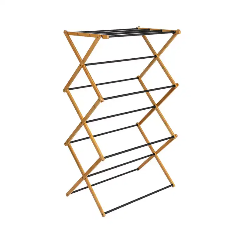 Household Essentials Bamboo Folding Clothes Drying Rack