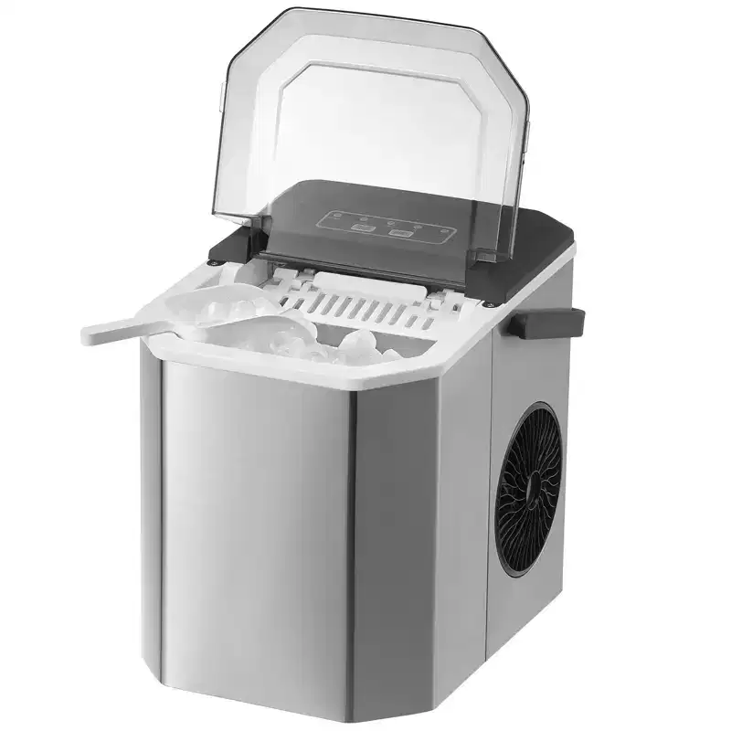 VEVOR Countertop Ice Maker, 9 Cubes Ready in 6 Mins, 26lbs in 24Hrs, Self-Cleaning Portable Ice Maker with Ice Scoop and Basket