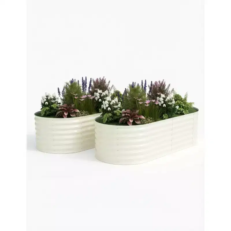 2pcs Galvanized Raised Garden Bed Kits,Plant & Plot Planter Raised Beds for Gardening, Vegetables, Flowers,Large Metal Garden Box