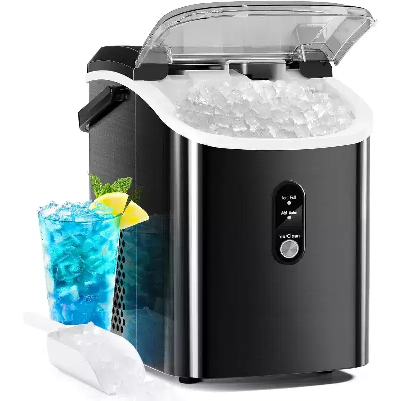 ZAFRO Nugget Ice Makers Countertop, 35Lbs/24H, Portable Sonic Ice Machine with Self-Cleaning for Home/Office