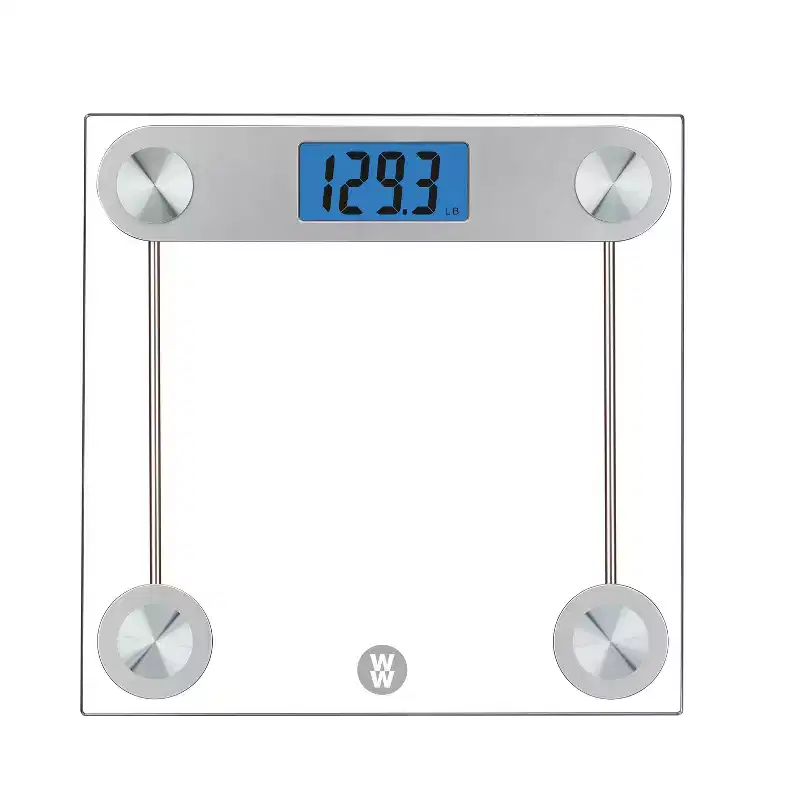 Thinner by Conair Digital Glass Scale with LCD Display and Backlight: Electronic Personal Bathroom Scale, 400 lb Capacity