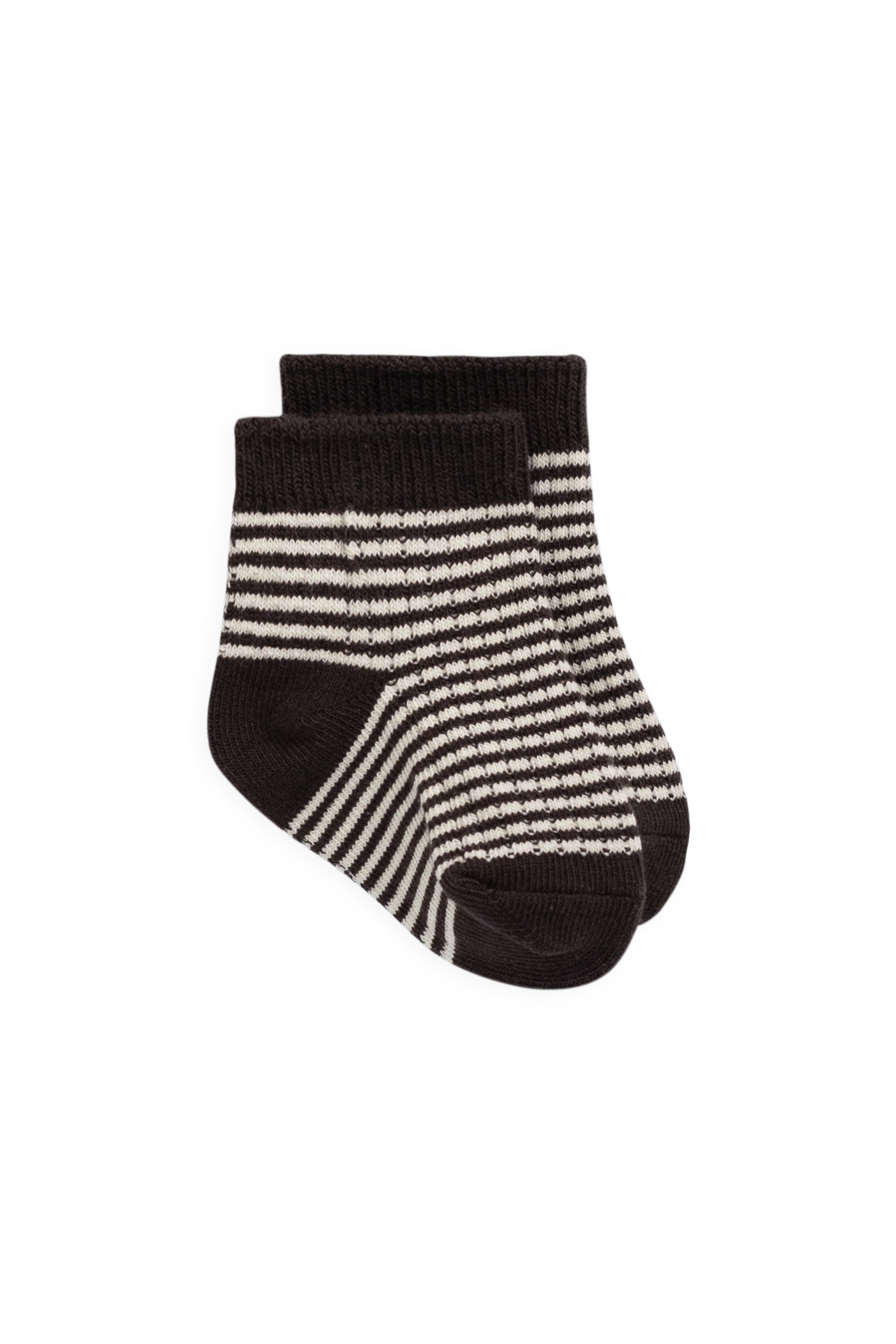 Classic Raku & Cloud Stripe Cotton Socks with Ribbed Cuff & Gentle Stretch