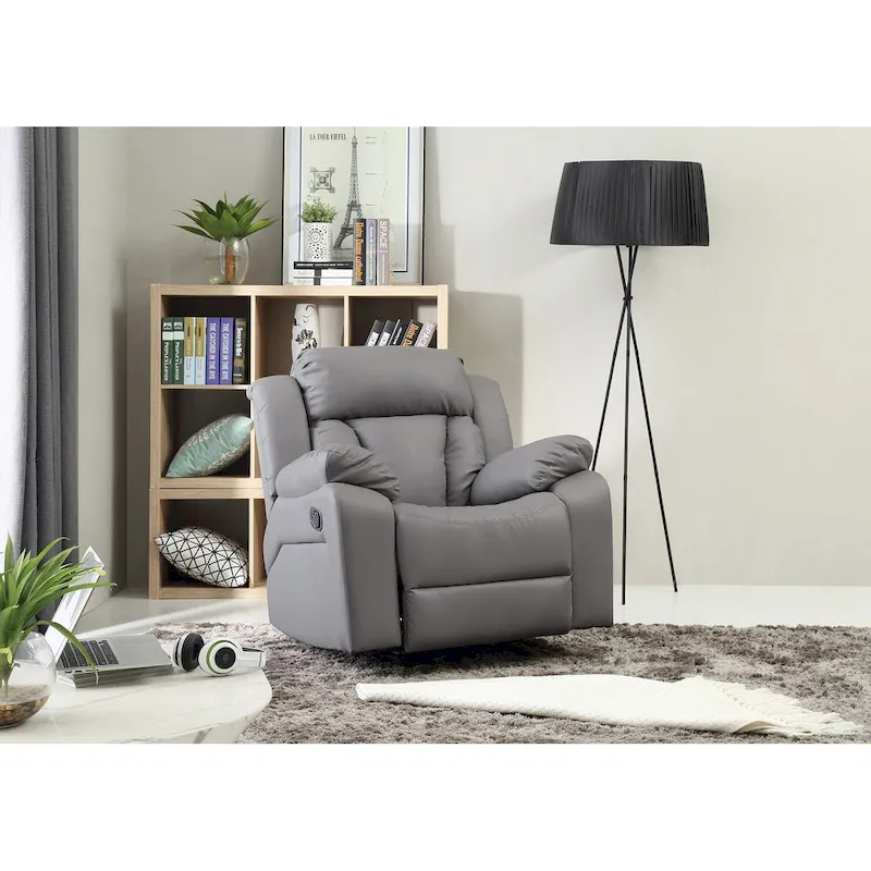 Faux Leather Rocker Recliner Chair - 38W x 37D x 41H
