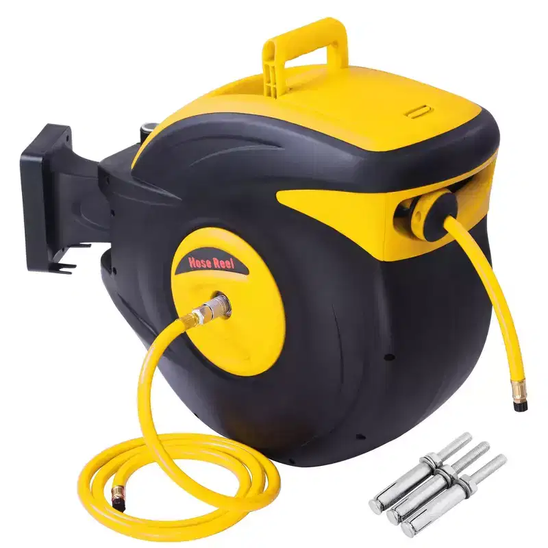 Yescom 3/8 x 100 ft Retractable Air Hose Reel 300 PSI Max Auto Rewind Ceiling / Wall Mount 180 Swivel Air Compressor