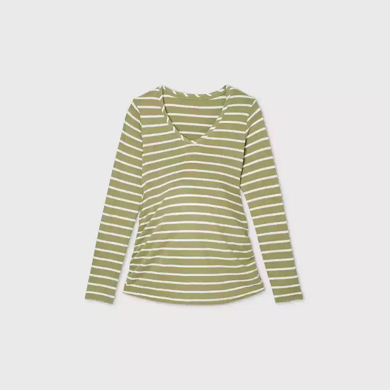 Long Sleeve Scoop Neck Side Shirred Maternity T-Shirt - Isabel Maternity by Ingrid & Isabel