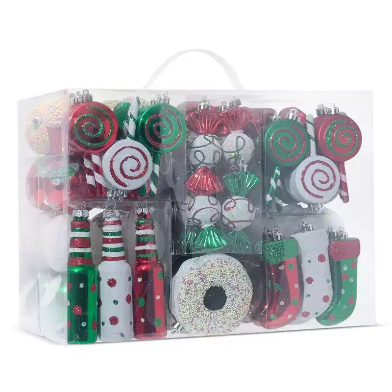 R N' D Toys Candycane Ornament Set  Christmas Candy Cane Shatterproof Balls and Candy Hanging Ornaments for Indoor or Outdoor Christmas Tree