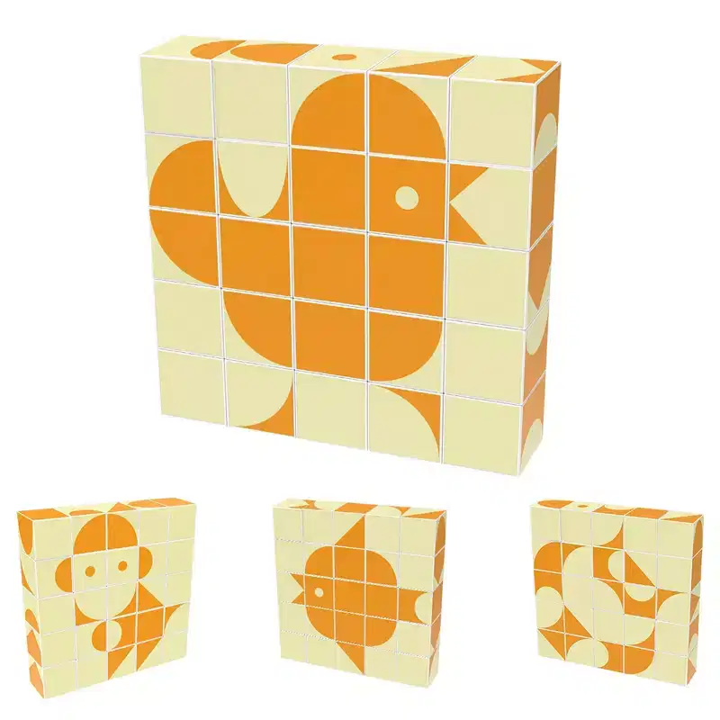 PICASSO-TILES 25PCS Magnetic Puzzle Game Magic Cube Brain Teaser Set with Free Ideabook 150+ Inspirations, STEM Learning Educational Toy for Kids 3