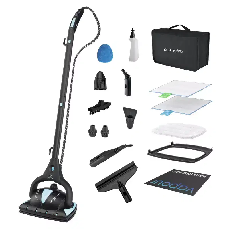 Euroflex Vapour Pro 20-Piece All-in-One Steam Mop with Built-In Portable Steam Cleaner Manufacturer Refurbished