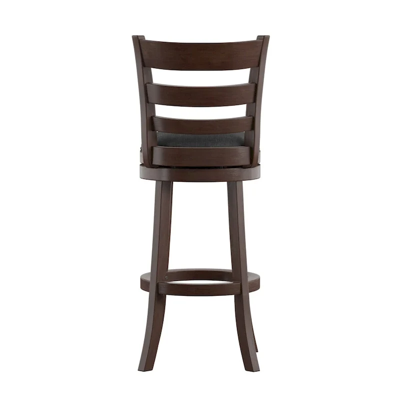 Antique Linen Ladder Back Swivel Bar Stool, Single Seat &ndash; Antique Grey / Antique White
